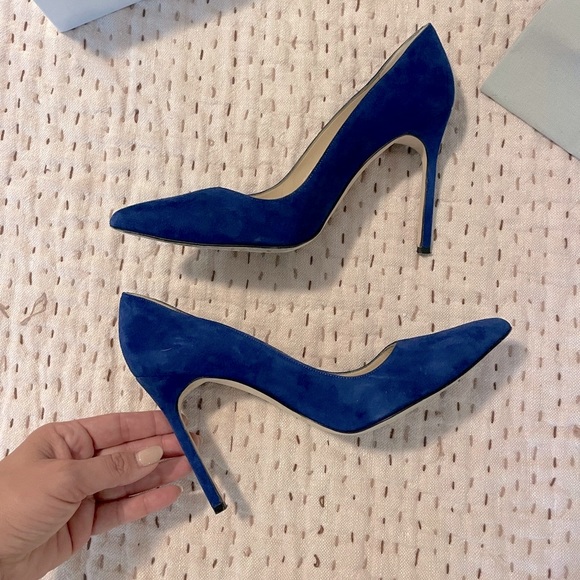 Manolo Blahnik Shoes - Manolo Blahnik cobalt blue suede BB 105 mm pumps size 38